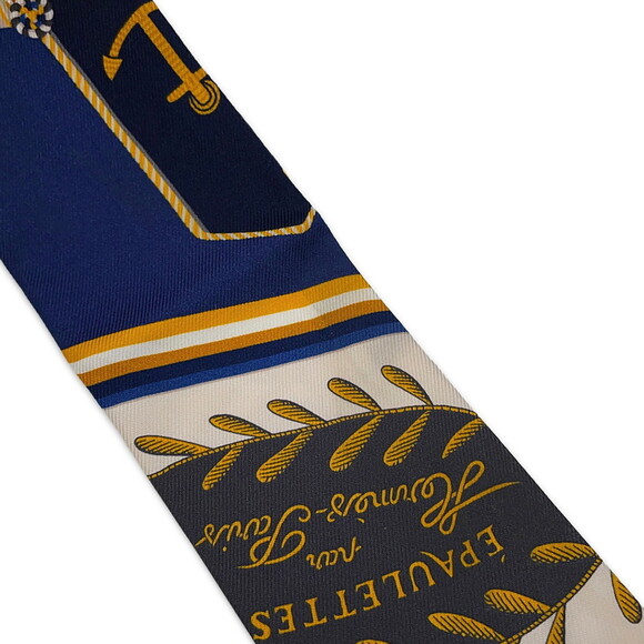 Hermes scarf muffler twilly ceremonial epaulets EPAULETTES DE GALA HERMES sil... - Picture 10 of 13